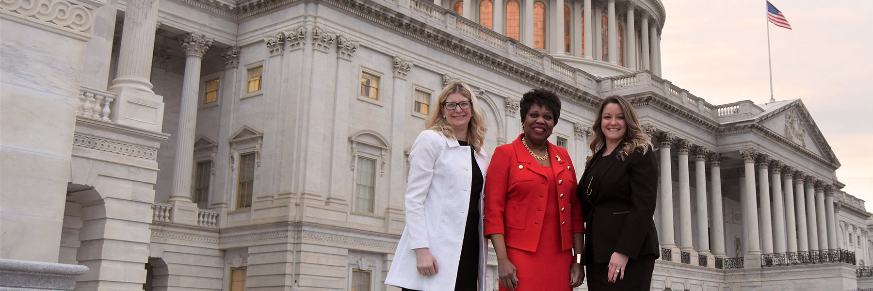 Three women on US Capital steps
