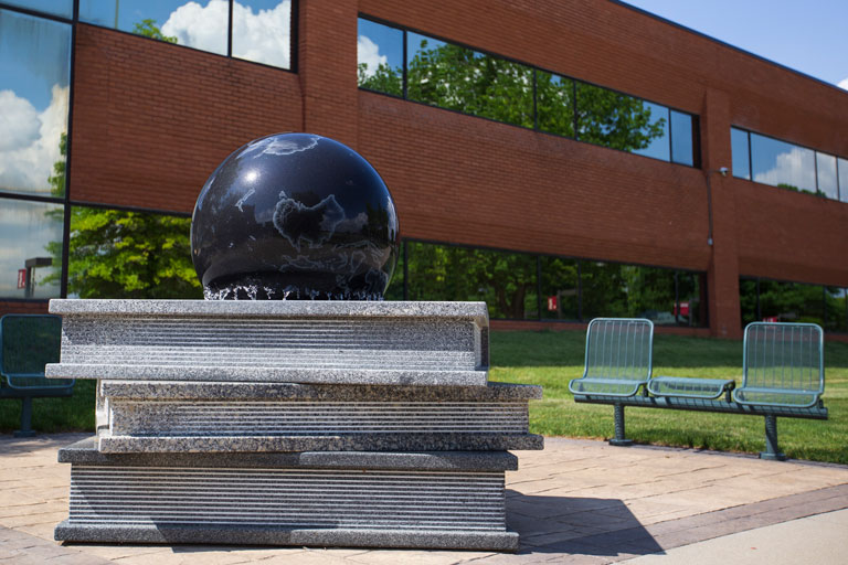 A sculpture at IU Columbus