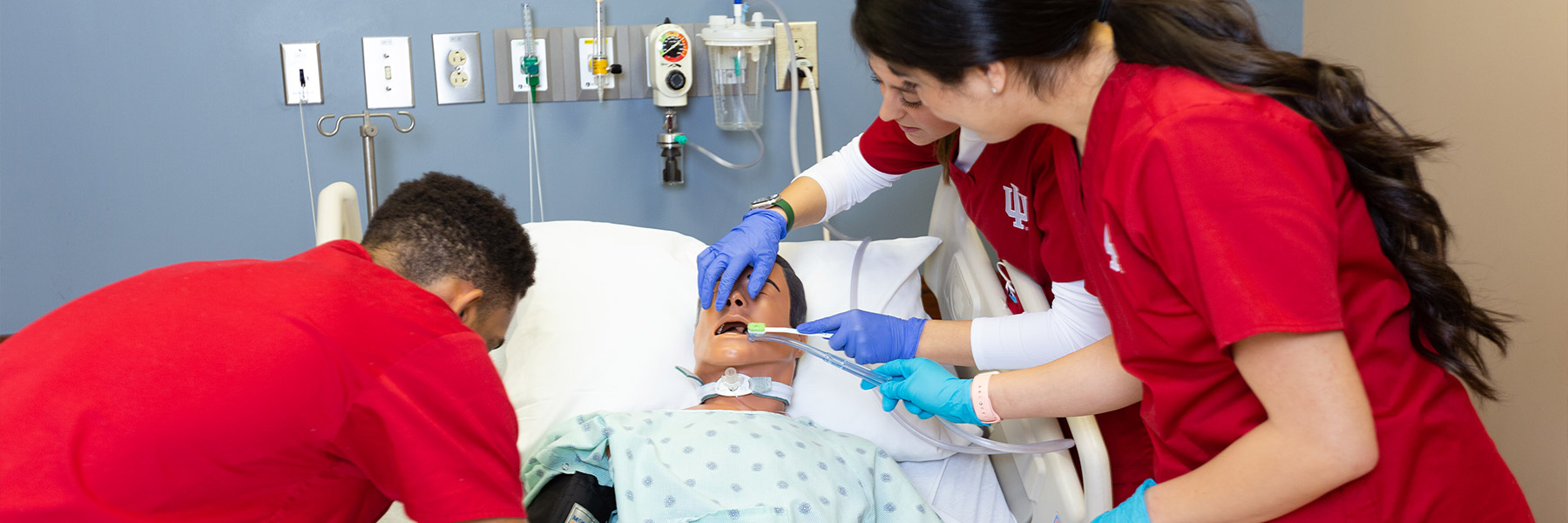 IUPUI nursing students at the Simulation and Skills lab