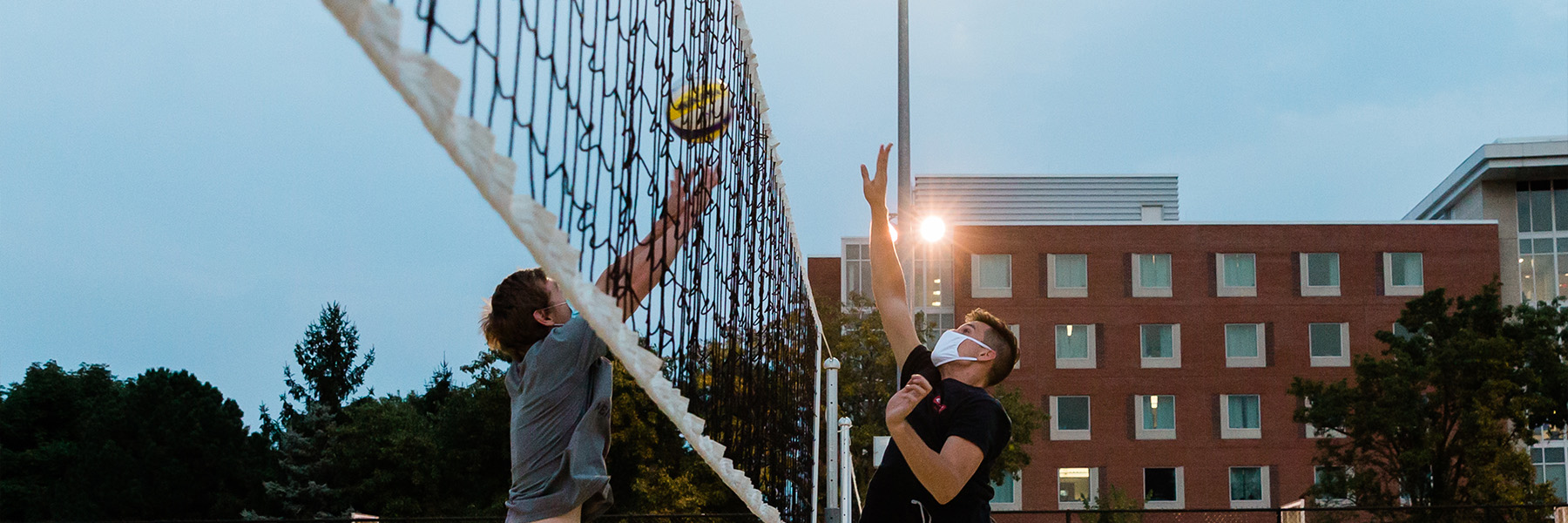 IUPUI students playing volleyball