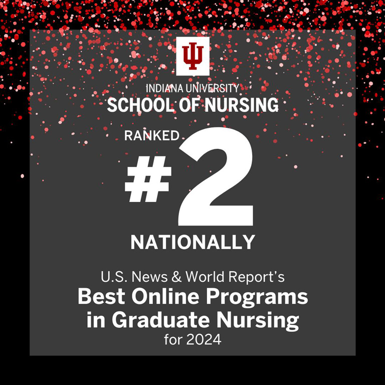 Graphic with IU School of Nursing logo and text stating 