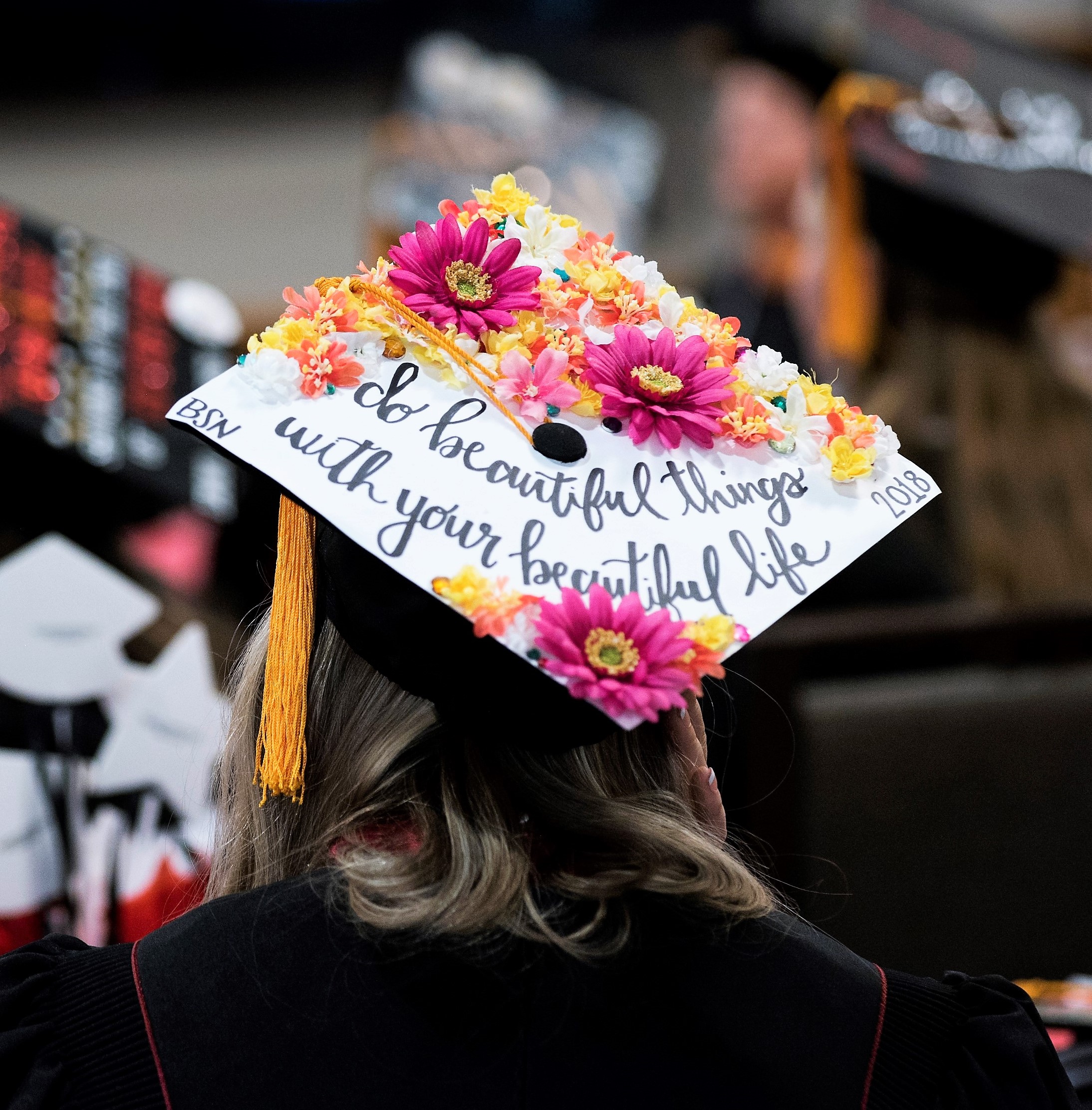 Decorated mortar board