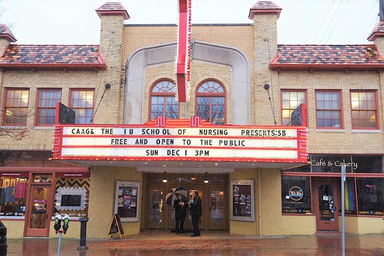 movie marquee publicizing World Aids day movie