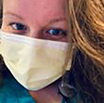 Woman in medical face mask