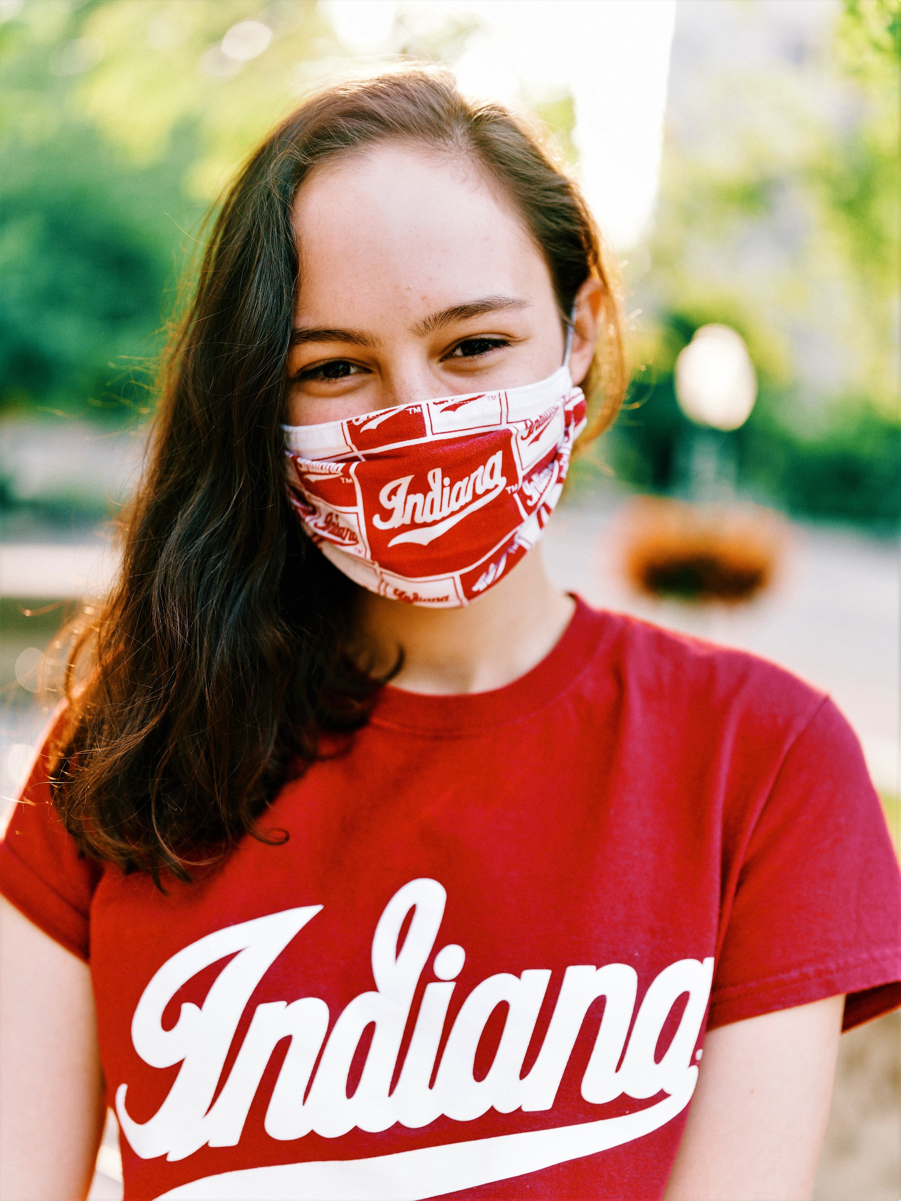 Woman wearing safety mask